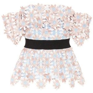 SELF PORTRAIT - NWT - Sz 4 - 3D Lace Floral Off the Shoulder Top